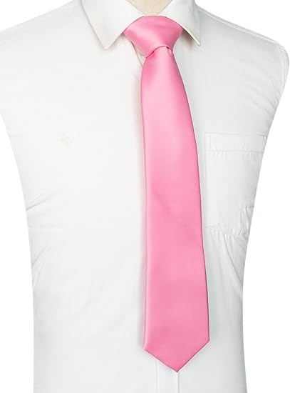 Men's solid pink necktie for weddings and business