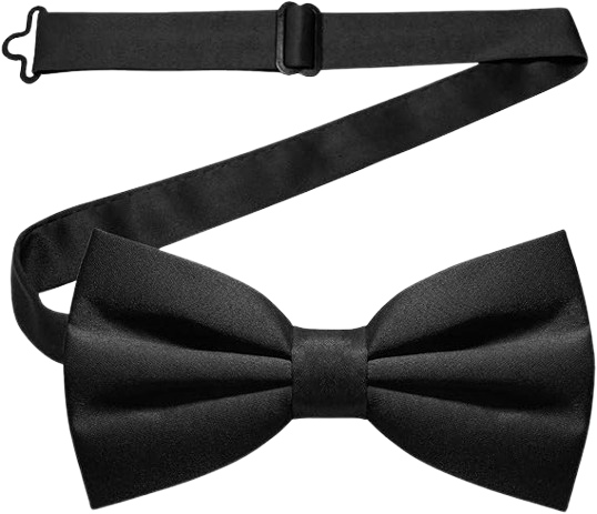 Men's Adjustable Solid black Color Pre-tied Bow Tie