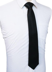 Men's solid black necktie for weddings and business
