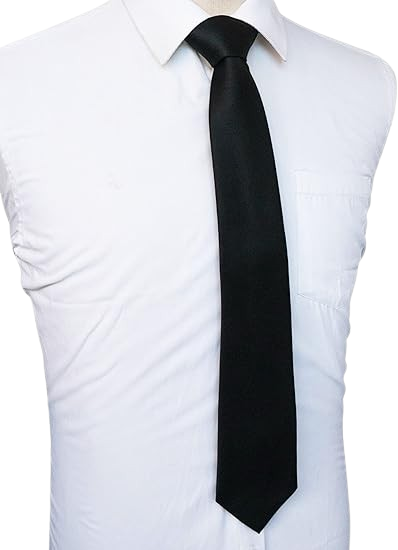 Men's solid black necktie for weddings and business