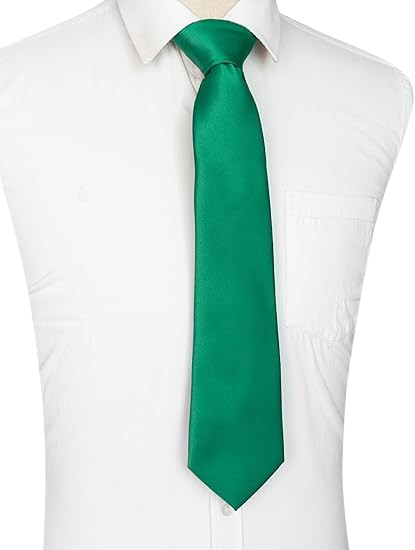 Men's solid green necktie for weddings and business