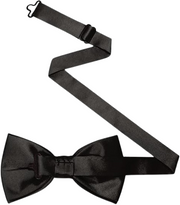 Men's Adjustable Solid black Color Pre-tied Bow Tie