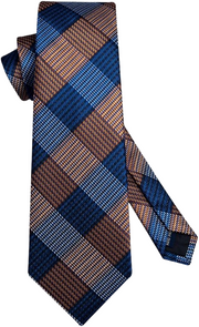 Ties for Men Pocket Square Set Wedding Party Solid Houndstooth Necktie Handkerchief Formal Business Tie