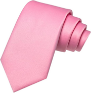 Men's solid pink necktie for weddings and business