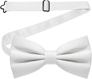 Men's Adjustable Solid white Color Pre-tied Bow Tie