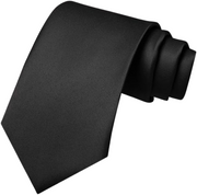 Men's solid black necktie for weddings and business