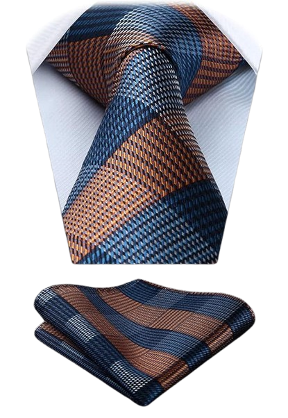 Ties for Men Pocket Square Set Wedding Party Solid Houndstooth Necktie Handkerchief Formal Business Tie