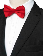 Men's Adjustable Solid red Color Pre-tied Bow Tie