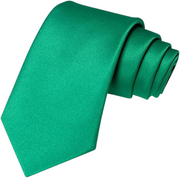 Men's solid green necktie for weddings and business