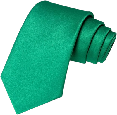 Men's solid green necktie for weddings and business