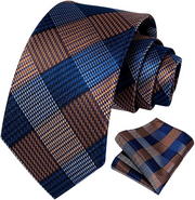 Ties for Men Pocket Square Set Wedding Party Solid Houndstooth Necktie Handkerchief Formal Business Tie