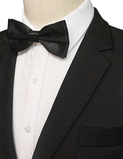 Men's Adjustable Solid black Color Pre-tied Bow Tie