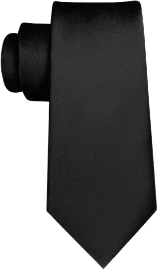 Men's solid black necktie for weddings and business