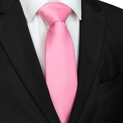 Men's solid pink necktie for weddings and business