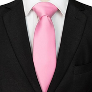 Men's solid pink necktie for weddings and business
