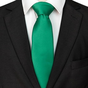 Men's solid green necktie for weddings and business