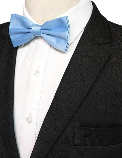 Men's Adjustable Solid sky blue Color Pre-tied Bow Tie