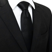 Men's solid black necktie for weddings and business