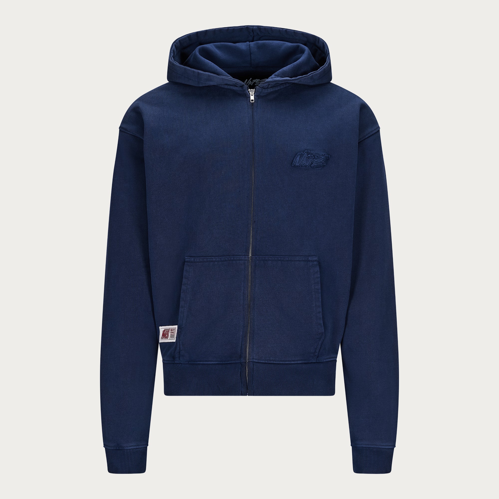 NAVY BASIC ZIP HOODIE